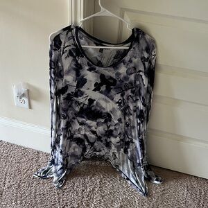 Floral Print Women's Top - Black and Gray New without Tags